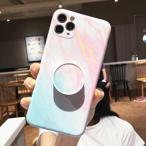 

Symphony Marble Pattern Shockproof Protective Case with Folding Holder For iPhone 11 Pro Max(Phantom Pink)