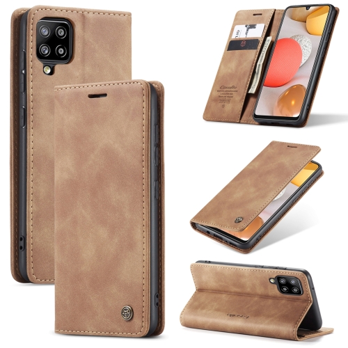 

For Samsung Galaxy A42 5G CaseMe-013 Multifunctional Retro Frosted Horizontal Flip Leather Case with Card Slot & Holder & Wallet(Brown)