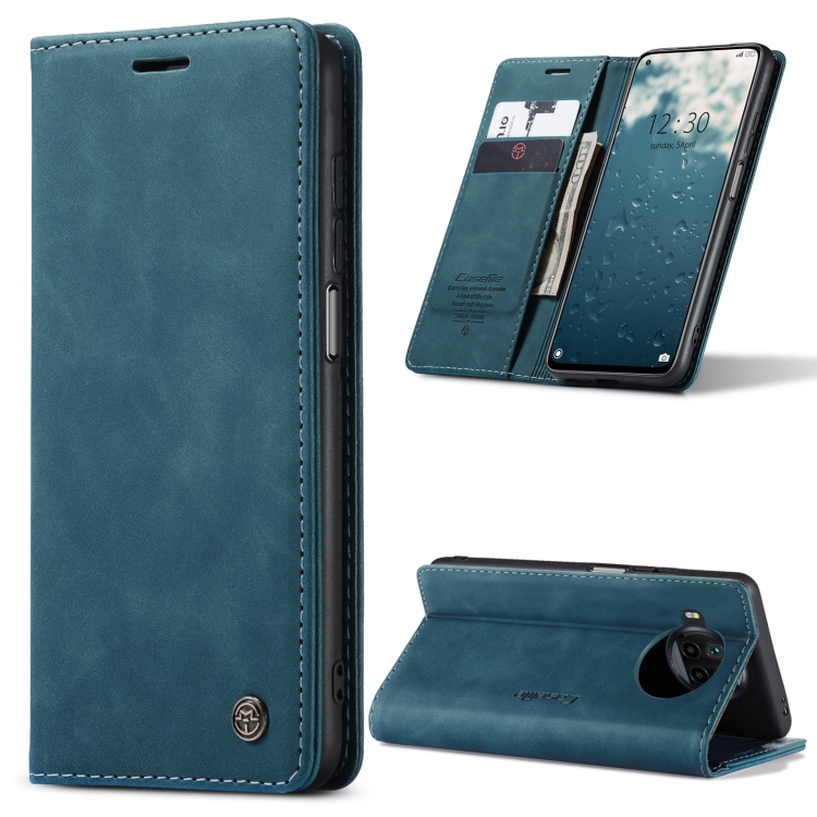 

For Xiaomi Mi 10T Lite 5G CaseMe-013 Multifunctional Retro Frosted Horizontal Flip Leather Case with Card Slot & Holder & Wallet(Blue)