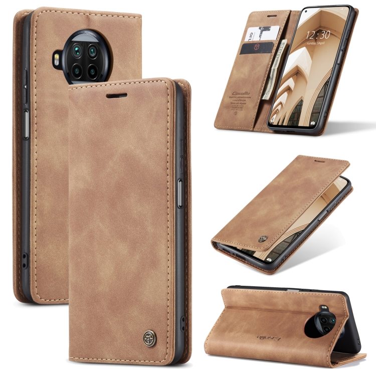 

For Xiaomi Mi 10T Lite 5G CaseMe-013 Multifunctional Retro Frosted Horizontal Flip Leather Case with Card Slot & Holder & Wallet(Brown)