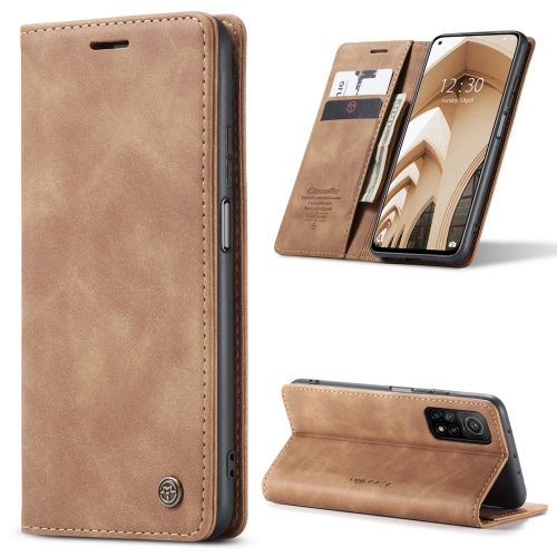 

For Xiaomi Mi 10T 5G / 10T Pro 5G CaseMe-013 Multifunctional Retro Frosted Horizontal Flip Leather Case with Card Slot & Holder & Wallet(Brown)