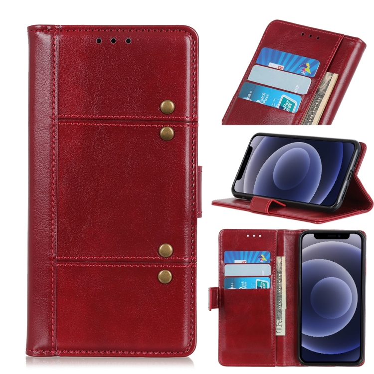 

Peas Crazy Horse Texture Horizontal Flip Leather Case with Holder & Card Slots & Wallet For iPhone 12 mini(Red)