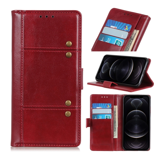 

Peas Crazy Horse Texture Horizontal Flip Leather Case with Holder & Card Slots & Wallet For iPhone 12 / 12 Pro(Red)