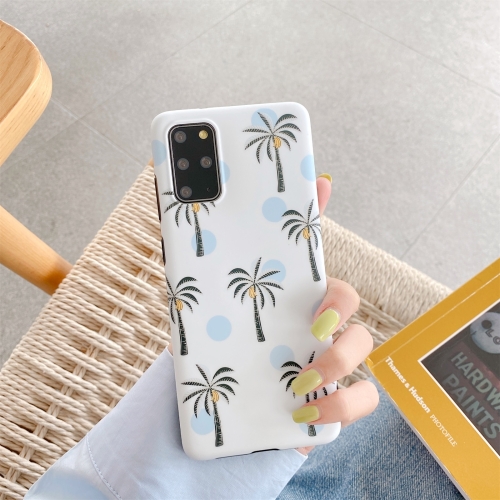 

For Samsung Galaxy S20 IMD Pattern Shockproof TPU Protective Case(Coconut Tree White)
