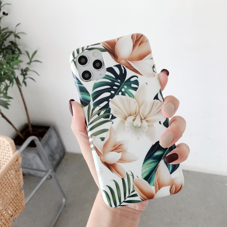 

Double-sided Film IMD Shockproof TPU Protective Case For iPhone 12 / 12 Pro(White Magnolia)