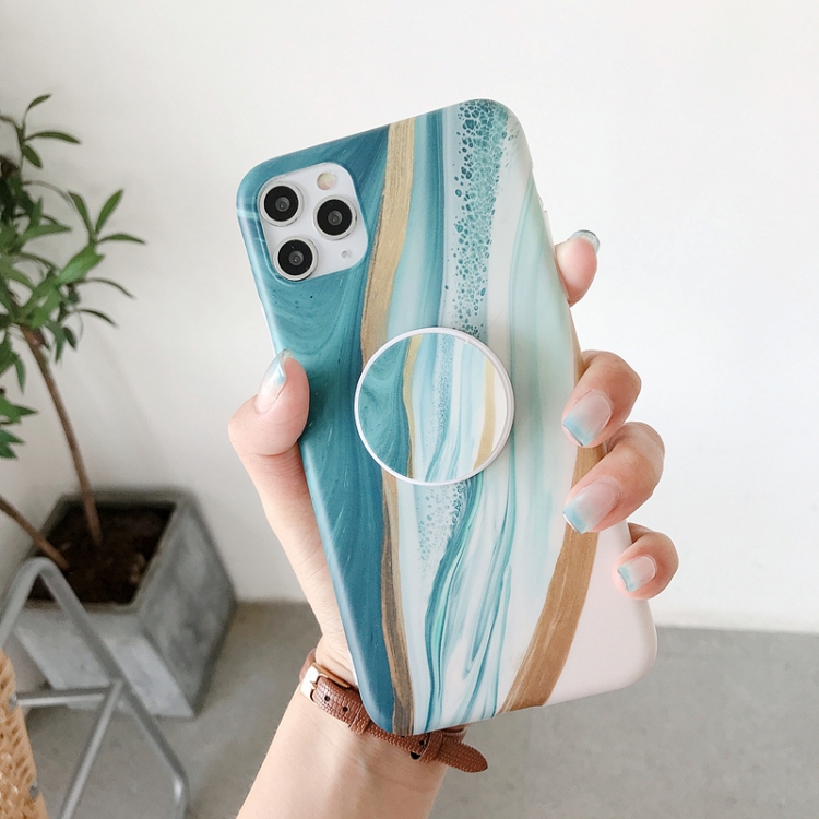 

Frosted IMD Series TPU Protective Case with Holder For iPhone 11(Green)