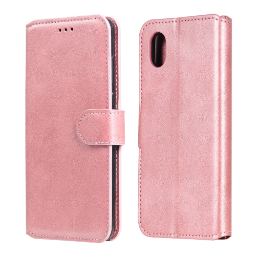 

For Samsung Galaxy A01 Core / M01 Core Classic Calf Texture PU + TPU Horizontal Flip Leather Case, with Holder & Card Slots & Wallet(Rose Gold)