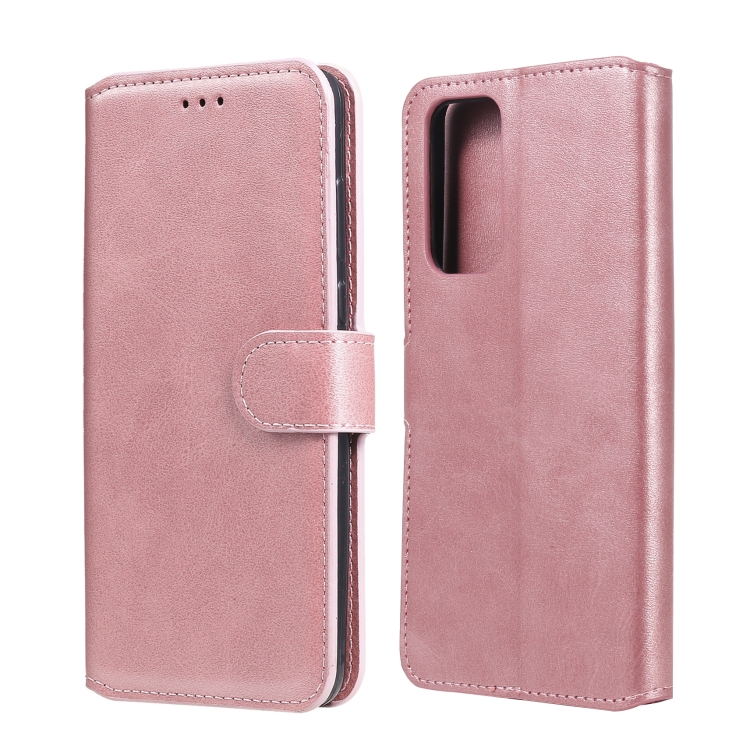 

For Xiaomi Mi 10T Pro Classic Calf Texture PU + TPU Horizontal Flip Leather Case, with Holder & Card Slots & Wallet(Rose Gold)