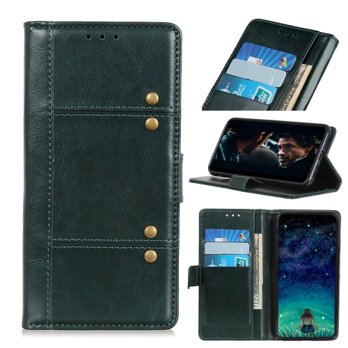 

For Samsung Galaxy M01 Peas Crazy Horse Texture Horizontal Flip Leather Case with Holder & Card Slots & Wallet(Green)