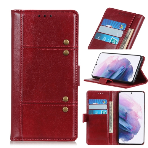 

For Samsung Galaxy S21+ 5G Peas Crazy Horse Texture Horizontal Flip Leather Case with Holder & Card Slots & Wallet(Red)