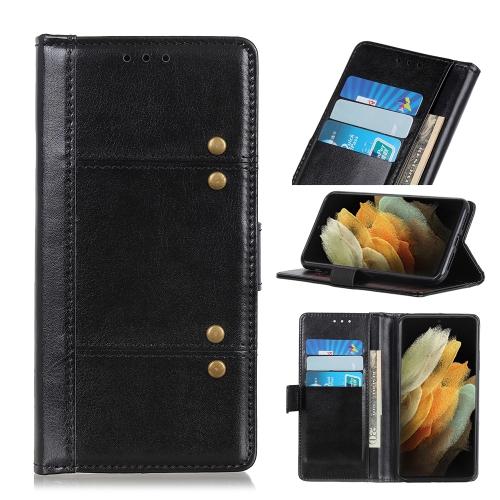 

For Samsung Galaxy S21 Ultra 5G Peas Crazy Horse Texture Horizontal Flip Leather Case with Holder & Card Slots & Wallet(Black)