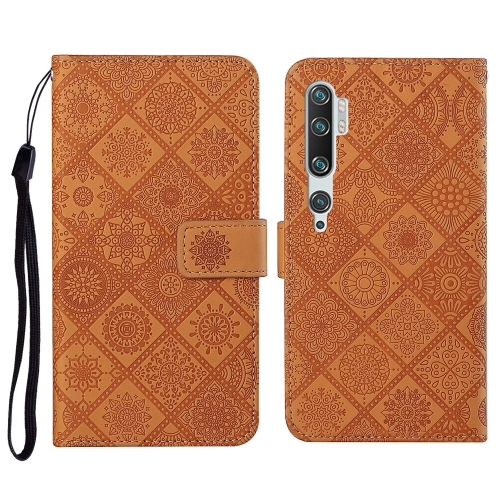 

For Xiaomi Mi Note 10 / 10 Pro Ethnic Style Embossed Pattern Horizontal Flip Leather Case with Holder & Card Slots & Wallet & Lanyard(Brown)