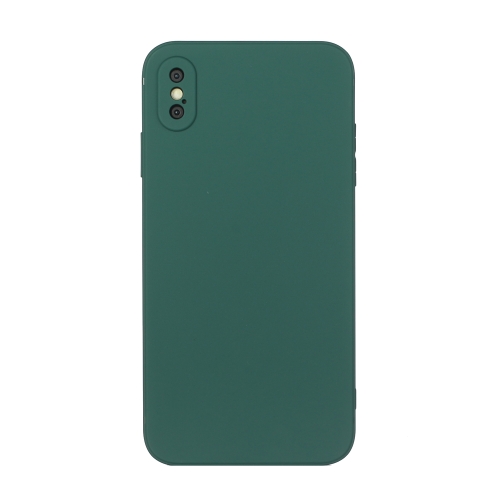 

Straight Edge Solid Color TPU Shockproof Case For iPhone XS / X(Dark Night Green)