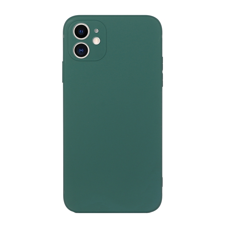 

Straight Edge Solid Color TPU Shockproof Case For iPhone 12(Dark Night Green)