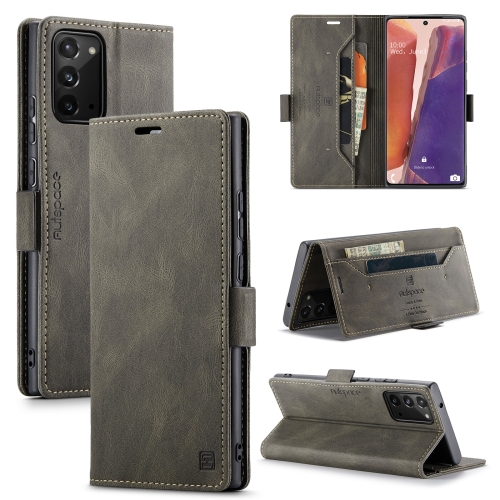 

For Samsung Galaxy Note20 AutSpace A01 Retro Skin-feel Crazy Horse Texture Horizontal Flip Leather Case with Holder & Card Slots & Wallet & RFID(Coffee)