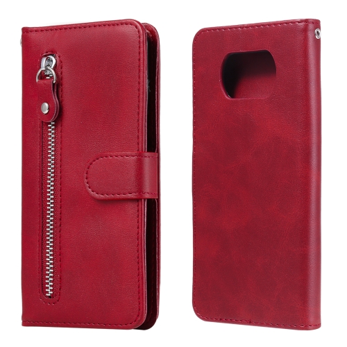 

For Xiaomi Poco X3 NFC Fashion Calf Texture Zipper Horizontal Flip Leather Case with Stand & Card Slots & Wallet Function(Red)