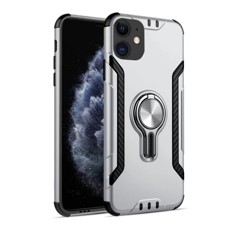 

Metal Ring Holder 360 Degree Rotating TPU + PC Protective Case For iPhone 12 mini(Silver)