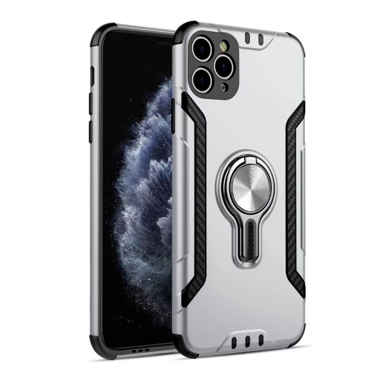 

Metal Ring Holder 360 Degree Rotating TPU + PC Protective Case For iPhone 12 Pro(Silver)