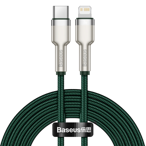 

Baseus CATLJK-B06 Cafule Series 20W Type-C / USB-C to 8 Pin PD Metal Charging Data Cable, Length:2m(Dark Green)