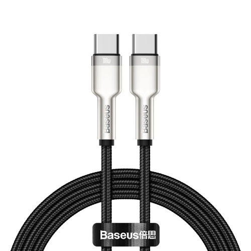 

Baseus CATJK-C01 Cafule Series 100W Type-C / USB-C to Type-C / USB-C Metal Charging Data Cable, Length:1m(Black)