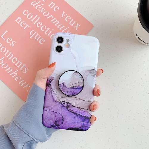 

Symphony Marble Pattern Shockproof Protective Case with Airbag Holder For iPhone 11 Pro(Phantom Purple)