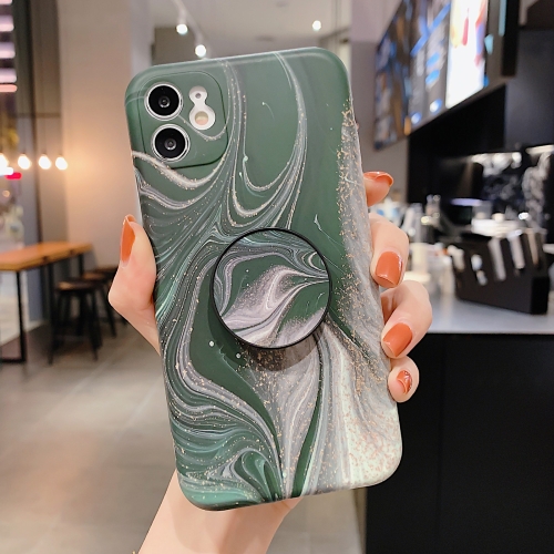 

Symphony Marble Pattern Shockproof Protective Case with Airbag Holder For iPhone 11 Pro Max(Phantom Green)