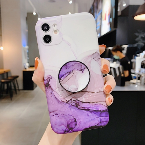 

Symphony Marble Pattern Shockproof Protective Case with Airbag Holder For iPhone 11 Pro Max(Phantom Purple)