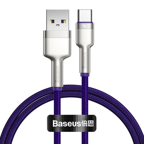 

Baseus CATJK-A05 Cafule Series 40W USB to Type-C / USB-C Metal Charging Data Cable, Length:1m(Purple)
