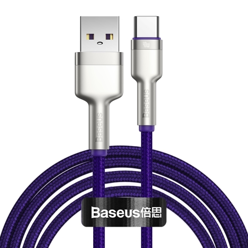 

Baseus CATJK-B05 Cafule Series 40W USB to Type-C / USB-C Metal Charging Data Cable, Length:2m(Purple)