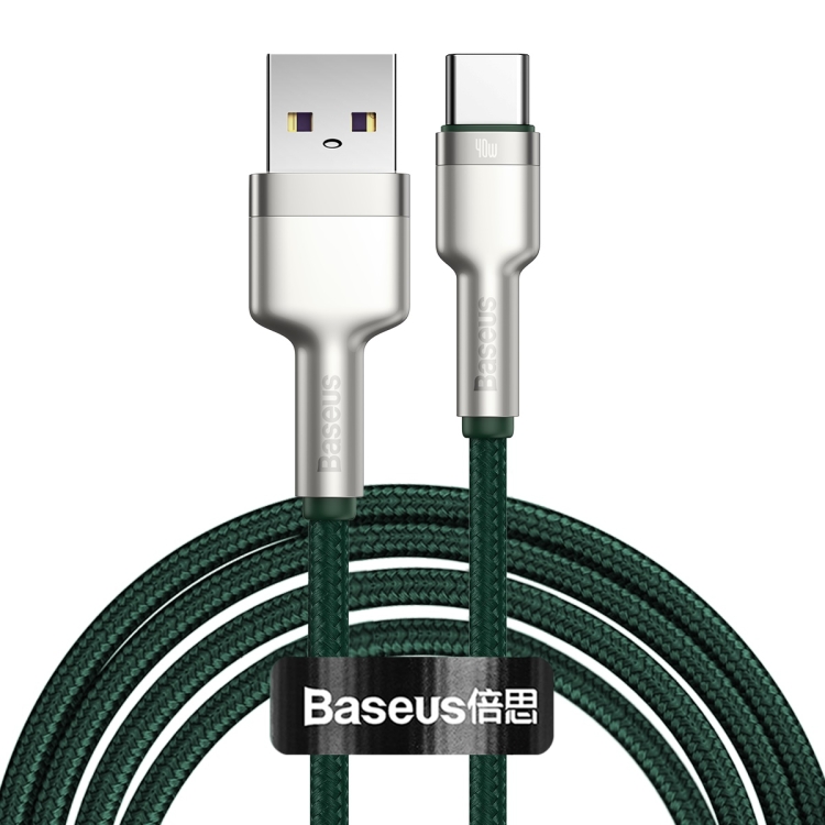 

BaseusCATJK-B06 Cafule Series 40W USB to Type-C / USB-C Metal Charging Data Cable, Length:2m(Dark Green)