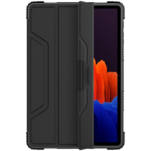 

NILLKIN Bumper Full Coverage Horizontal Flip Leather Case with Holder & Pen Slot & Sleep / Wake-up Function For Samsung Galaxy Tab S7 Plus T970 / T976B(Black)