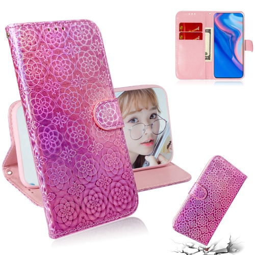 

For Huawei P Smart Z/Y9 Prime 2019 Solid Color Colorful Magnetic Buckle Horizontal Flip PU Leather Case with Holder & Card Slots & Wallet & Lanyard(Pink)