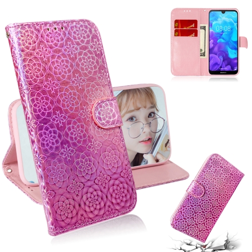

For Huawei Y5 (2019) / Honor 8S Solid Color Colorful Magnetic Buckle Horizontal Flip PU Leather Case with Holder & Card Slots & Wallet & Lanyard(Pink)