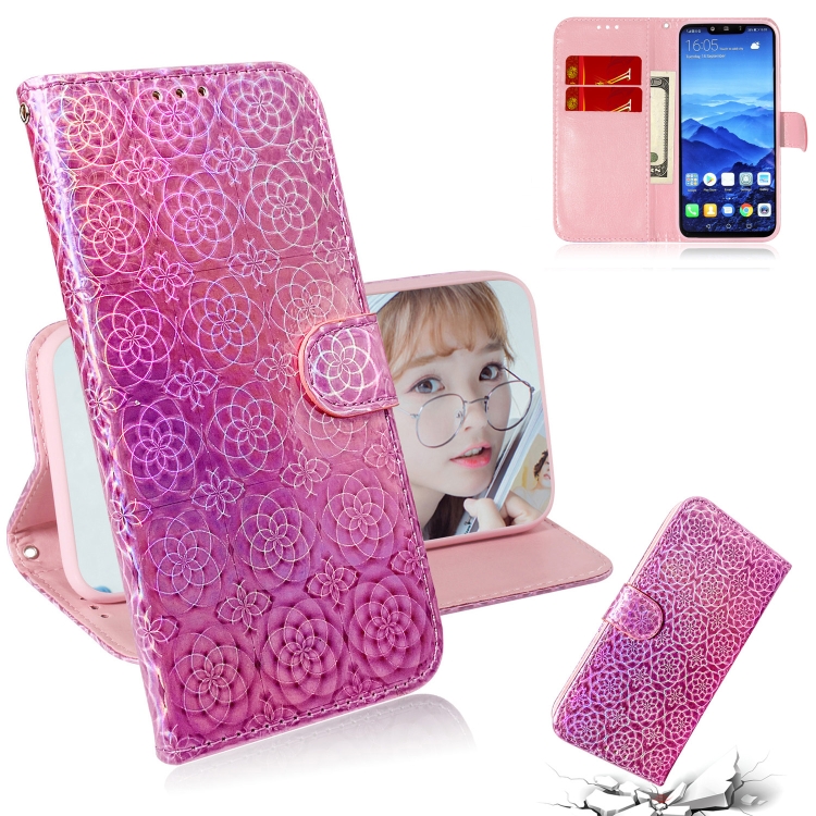 

For Huawei Mate 20 Lite Solid Color Colorful Magnetic Buckle Horizontal Flip PU Leather Case with Holder & Card Slots & Wallet & Lanyard(Pink)