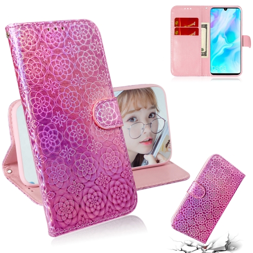 

For Huawei P30 Lite / Nova 4e Solid Color Colorful Magnetic Buckle Horizontal Flip PU Leather Case with Holder & Card Slots & Wallet & Lanyard(Pink)