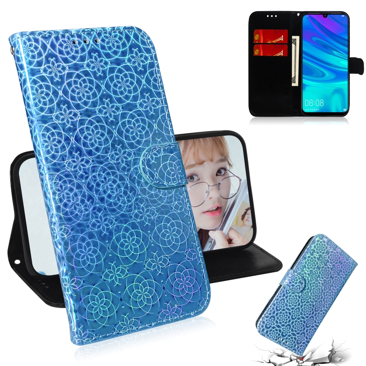 

For Honor 9X / 9X Pro Solid Color Colorful Magnetic Buckle Horizontal Flip PU Leather Case with Holder & Card Slots & Wallet & Lanyard(Blue)