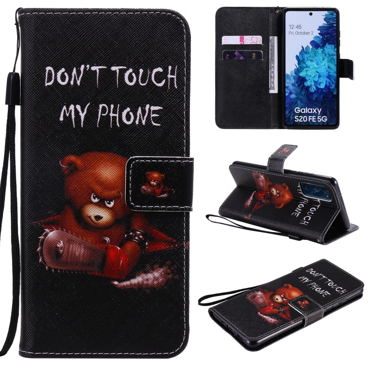

For Samsung Galaxy S20 FE Painting Horizontal Flip Leather Case with Holder & Card Slot & Lanyard(Bear)