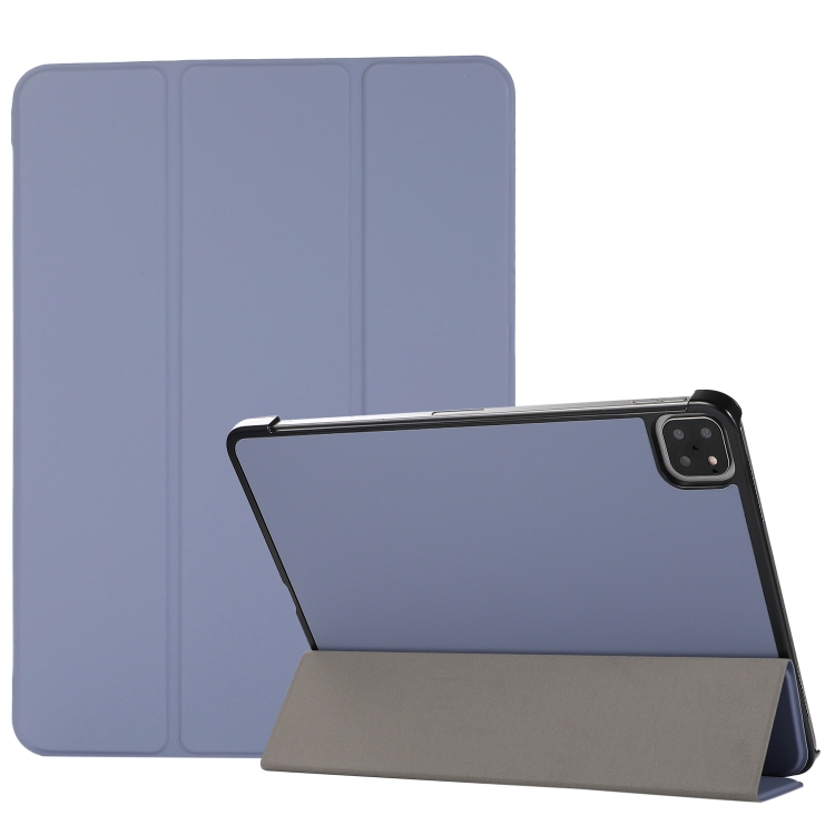 

3-folding Skin Texture Horizontal Flip TPU + PU Leather Case with Holder For iPad Air (2020) 10.9 (Lavender Grey)
