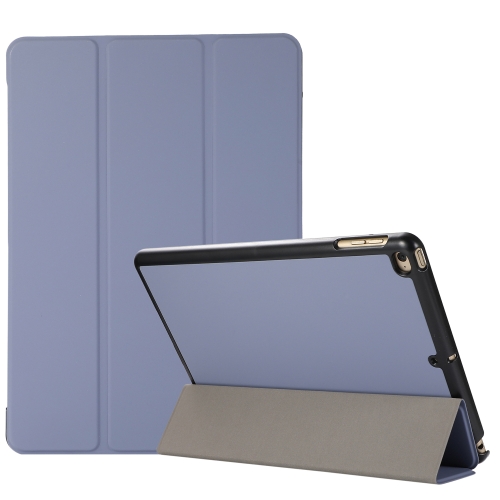 

3-folding Skin Texture Horizontal Flip TPU + PU Leather Case with Holder For iPad 9.7 (2018) / 9.7 (2017) / air / air2(Lavender Grey)