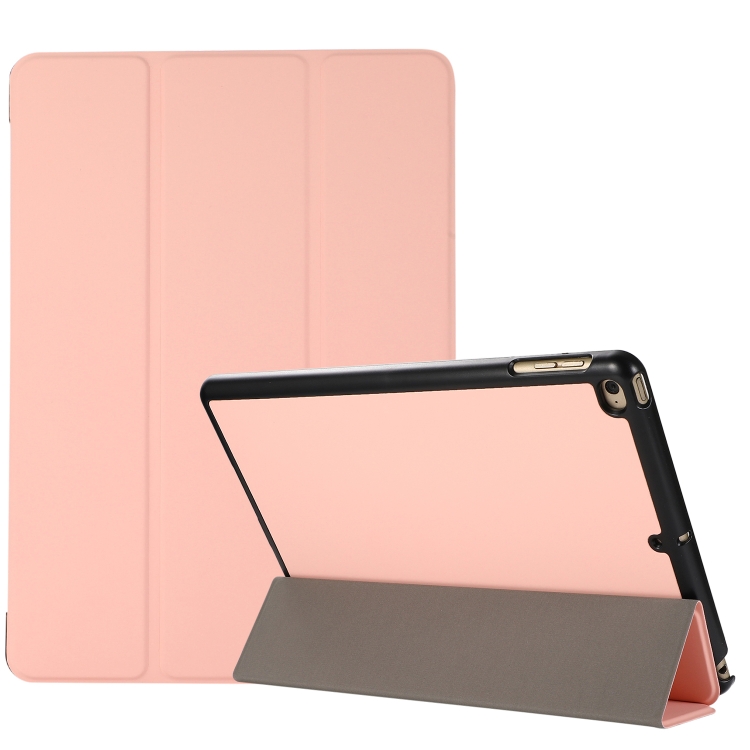 

3-folding Skin Texture Horizontal Flip TPU + PU Leather Case with Holder For iPad 9.7 (2018) / 9.7 (2017) / air / air2(Pink)