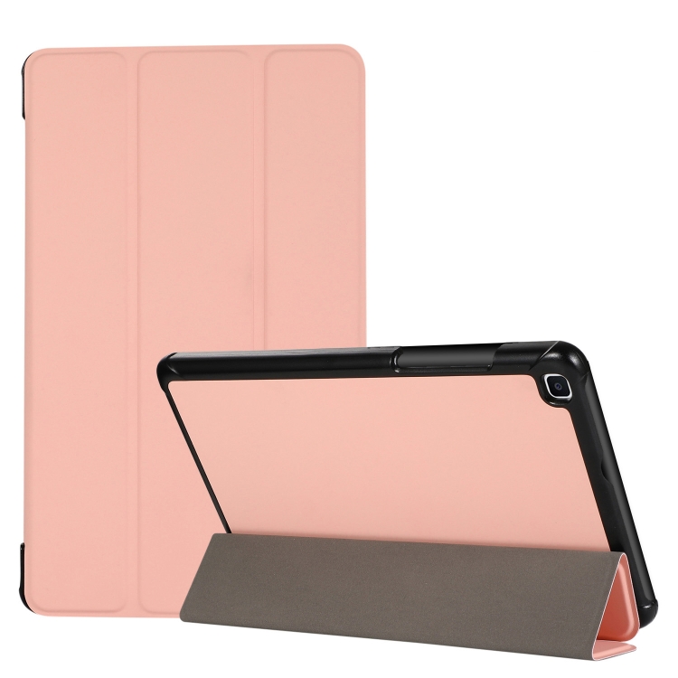 

3-folding Skin Texture Horizontal Flip TPU + PU Leather Case with Holder For Samsung Galaxy Tab A 8.0 (2019) T290 / T295(Pink)
