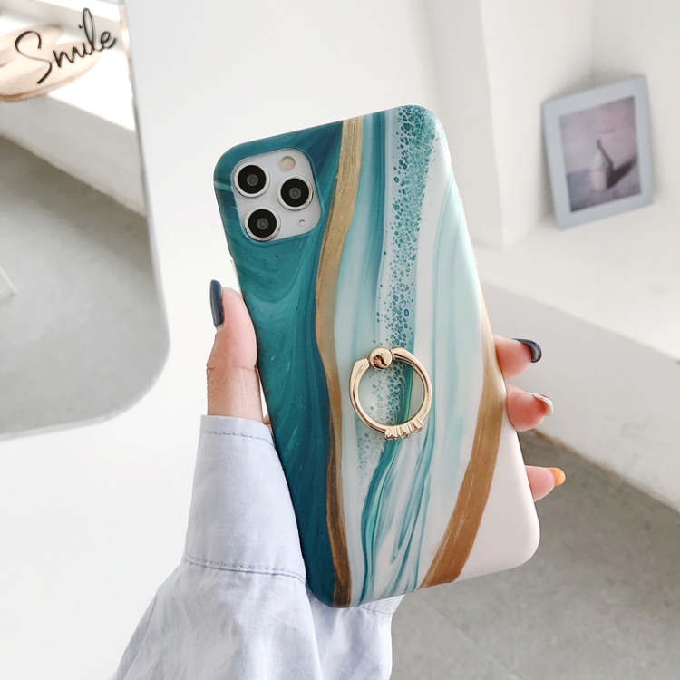 

Frosted IMD Series TPU Protective Case with Ring Holder For iPhone 11(Green)