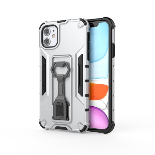 

Peacock Style PC + TPU Protective Case with Bottle Opener For iPhone 11(Silver)