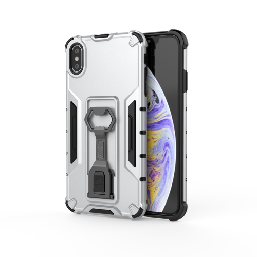 

Peacock Style PC + TPU Protective Case with Bottle Opener For iPhone XS Max(Silver)