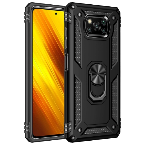 

For Xiaomi Poco X3 NFC Shockproof TPU + PC Protective Case with 360 Degree Rotating Holder(Black)