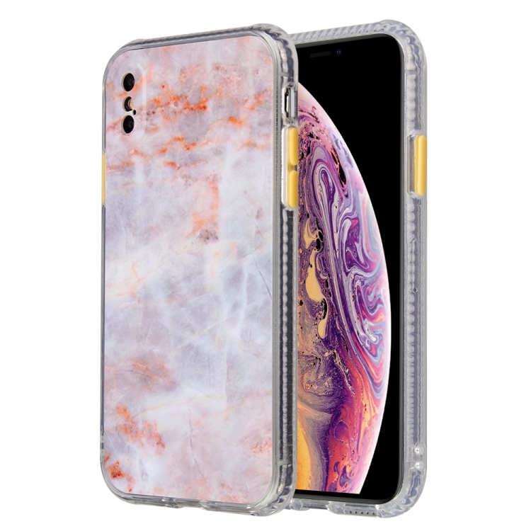

Coloured Glaze Marble TPU + PC Protective Case For iPhone XS Max(Orange)