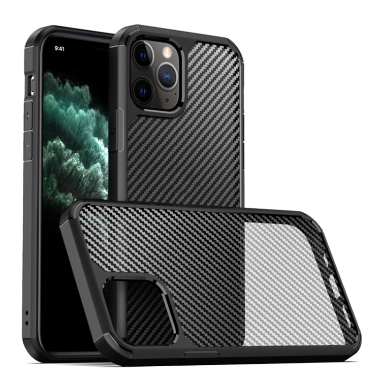 

Semi-permeable Matte Carbon Fiber TPU Protective Case For iPhone 12 / 12 Pro
