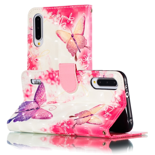 

For Xiaomi Mi CC9e 3D Pattern Colored Drawing Horizontal Flip Leather Case with Holder & Card Slots & Wallet & Lanyard(Pink Butterfly)