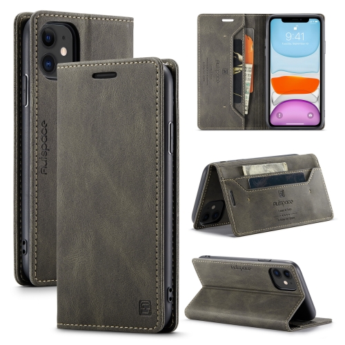 

AutSpace A01 Retro Skin-feel Crazy Horse Texture Horizontal Flip Leather Case with Holder & Card Slots & Wallet & RFID For iPhone 11 Pro(Coffee)