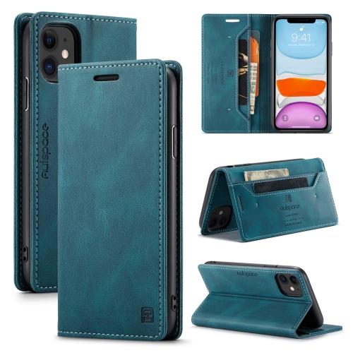 

AutSpace A01 Retro Skin-feel Crazy Horse Texture Horizontal Flip Leather Case with Holder & Card Slots & Wallet & RFID For iPhone 11 Pro(Blue)